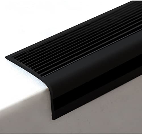 Tapajuntas Suelo/Perfil de Transición Antideslizante Protector De Borde De Escalera Autoadhesivo, Negro Listones para Bordes De Peldaños, Tira De Protección De Borde De Escalera (Size : 3m/9.8ft)