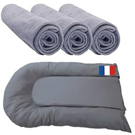 Easy Dort | Wickelauflage für Babys + 3 Matratzenbezüge, grau, Baumwolle