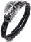 Armband Männer,Armbänder Für Männer Punk Eagle Wing Schwertform Lederarmband Modeaccessoires Schnalle Schwarzes Lederarmband Charm Schmuck Für Frauen Männer Geschenk 165 Mm