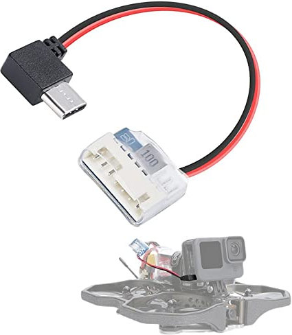 5V 90° Typ C auf Balance Stecker XH2.54 Stromkabel BNC Lade-Stromadapterkabel für GoPro Hero 6/7/8/9/10/11 Kamera FPV Drohne Teil