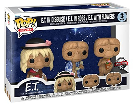 Funko 65051 Pop! Movies: E.T. - E.T. in Disguise, E.T. in Robe, E.T. with Flowers (Special Edition 3-pack)
