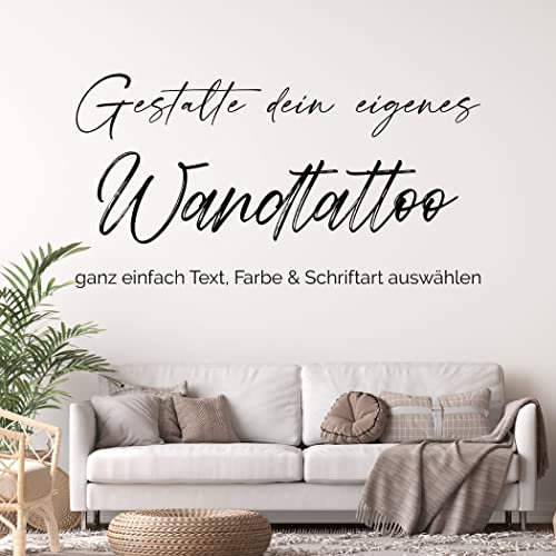Wandtattoo selber gestalten | Wunschtext | Wandaufkleber mit eigenem Text | Name Datum Zitat oder Spruch | Wunschname Aufkleber als Schriftzug | Dekoaufkleber