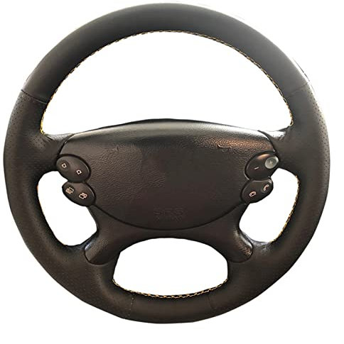 Lenkradhülle Für Mercedes W211 E230 E350 E280 CLS Klasse CLS 350 500 G SL Fiber Leder Auto Lenkradbezug (Color : White line)