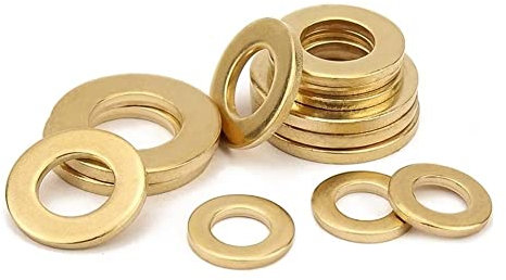FEEIMOL Brass Washers Copper Flat Washers M6x12x0.8mm (100 pcs)