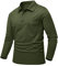 donhobo Poloshirt Herren Wandershirt Outdoor Sport Tshirts Leicht Männer Funktionsshirt Quick Dry Langarmshirt Casual Polo Arbeitshirt, Armeegrün, L