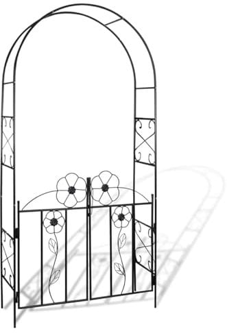 LAPOOH Gartentor Rosenbogen Rankgitter Rosensäule Spalier Pergola, Gartentür, Gartentüren, Gartenzaun Tür, Zauntür, Zauntor -at