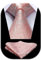 HISDERN Cravate Homme Rose Clair à Motif Cachemire Mariage Élégant Cravates Extra Longues pour Hommes et Carré de poche, XL