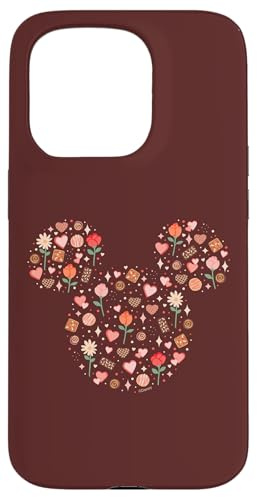 Hülle für iPhone 15 Pro Disney Mickey Mouse Icon Fill mit Pralinen, Blumen, Herzen, Liebe