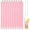 XINCHENG 12 Paille Reutilisable avec 2 Goupillon Paille, Paille Rose en Forme de Cœur, Pailles Réutilisables pour Tous Types de Smoothies, Milkshakes, Saint-Valentin, Mariages, Fêtes