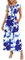 AUSELILY Casual Round Neck Long Dresses for Women Elegant Ruffle Petal Sleeve Dress for Wedding Dress Maxi Dress Floral Blue White, L