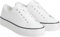 Calvin Klein Women’s Bold Leather Low Top Vulcanised Trainers, White (Bright White/Black), 6