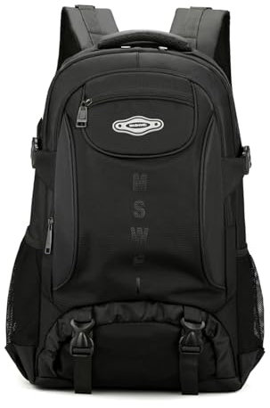Jemsia Wanderrucksack, 85 l, groß, Camping, Trekking, wasserdicht, Reiserucksack, Gepäcktasche, leicht, Outdoor, Camping, Tagesrucksack für Männer und Frauen, Klettern, Bergsteigen, Touren, Schwarz ,