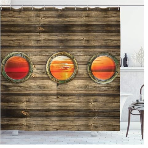 WLTYSM Shower Curtain Better Curtains Pirate Porthole Sailor Polyester Shower Curtain Wall Decoration Hanging Curtains (Color : 9, Size : 180Wx240H CM)