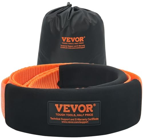 VEVOR Recovery Tow Strap 3 inches, 8 feet 36,000 lbs Break Strength, Triple Reinforced Loop Straps, Tree Saver, Winch Line Extension Strap, Off Road Towing and Recovery, Extreme Weather Resistance