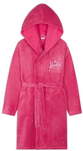 Barbie Pile Accappatoio Bambina con Cappuccio e Tasche - Regalo Ragazza (Rosa, 7-8 Anni)