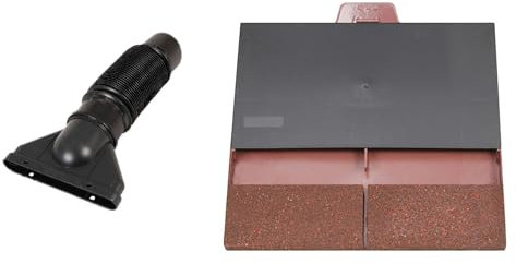Klober Uni-Plain Tile Vent + Adaptor + Flexi to 100mm (Red Granulated)