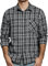 JOGAL Chemise à carreaux pour homme - Manches longues - Coupe droite - En coton - Avec poche, Noir , M