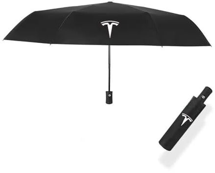 MNNGGGO Regenschirm sturmfest,Für Tesla Model Y,Auf-Zu-Automatik,leicht kompakt,Teflon-Beschichtung, windsicher, stabil Regenschirm