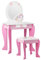 DREAMADE Kinder Schminktisch mit Hocker und Abnehmbarer Spiegel, Prinzessin Frisiertisch für Kinder, Frisierkommode mit Schublade, Kinderschminktisch für Mädchen (Rosa)