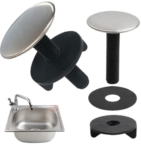 2Pcs Sink Hole Cover Tap Hole Stopper, Bath Tap Sink Cover Replacement Long Sink Blanking Plug Stainless Steel Sink Tap Hole Sink Accessories