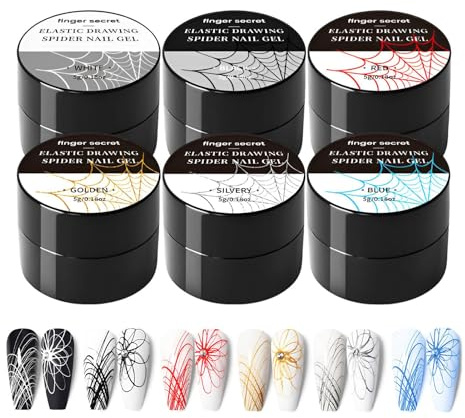 Spider Gel Für Nägel, 6 Farben Nagellack Gel Malen, Wire Drawing Nail Gel, Elastische Gel Nagellackierung Gel Nagellack Liner Für Nägel Maniküre