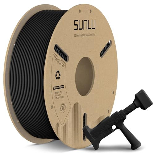 SUNLU High Speed MATTE PETG Filament, Schnelldruck 3D Drucker Filament 1.75mm ±0.02mm, passend für die meisten FDM 3D Drucker, 1KG Kartonspule (Schwarz)