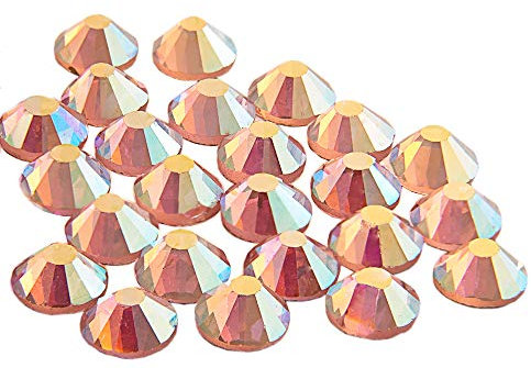 500® 7747 - Cristales de cristal con parte trasera plana, alternativa a Swarovski (oro AB, ss20 (4,8 mm)