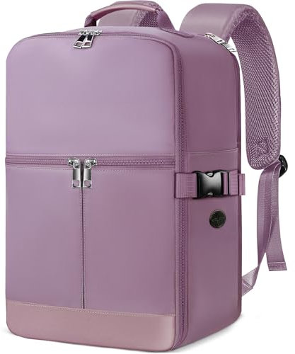 Ltemziiy Cabin Bags 40×20×25 for Ryanair Underseat Carry-ons Travel Backpack Hand Luggage Bag Cabin Flight Rucksack Casual Daypack School Office Backpack Fit 14 Inch Laptop-Pink