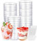 WSeltrium 200ml Tasses à Dessert, Ensemble De Tasses à Dessert Tasse à Dessert En Plastique Réutilisable Avec Cuillère Pour Les Desserts De Fêtes Dessert
