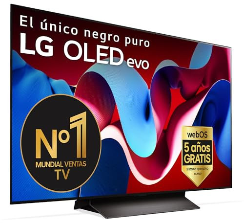 LG OLED48C45LA, 48, OLED 4K, Serie C4, 3840x2160, Smart TV, WebOS24, Procesador a9, Dolby Vision, Dolby Atmos, TV Gaming, 144 Hz, AMD FreeSync, Negro