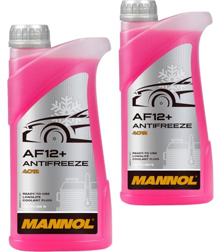 SCT Mannol 2x MN4012-1 Frostschutz (1 L) | 1x1L MN4012-1 AF12 Rosa-40 ( G12+|basf G30), Mannol 4012 Antifreeze AF12 (-40) Longlife