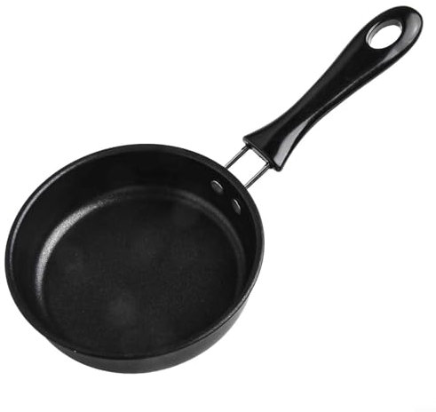 Mini poêle à frire antiadhésive en fonte pour œufs, crêpes, omelette avec fond isolé thermique, compatible avec cuisinière électrique à gaz à induction (12 cm)
