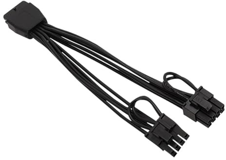 Uxsjakjsd 16PIN to Dual 8PIN 16AWG Tinned Copper Core for PCIE5.0 Graphics Card Power Adapter Cable RTX40/30 Series 15cm for PCIE5.0 Graphics Card Power Adapter Cable 16PIN to Dual 8PIN 16AWG