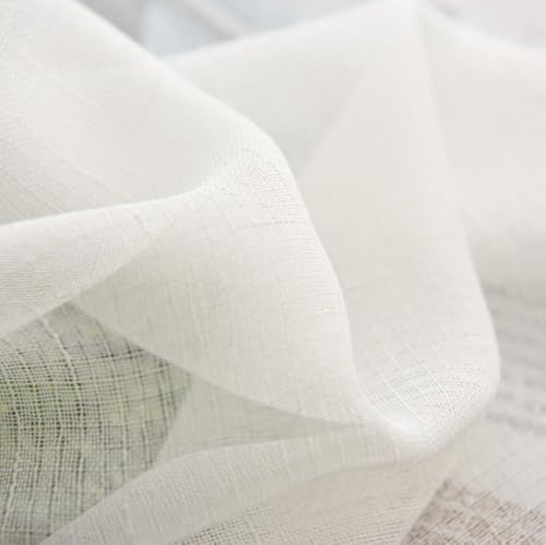 Vayliro 4m x 280 cm Leinenstoff Weiß Leinen Vorhangstoff Gardinenstoff Dekostoff Bastelstoff Meterware Netzgewebe Dekostoff Netzstoff Stoffe zum Nähen für DIY Handwerk Fensterabschirmung,Weiß