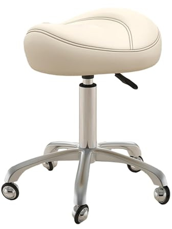 FXLUHAY Schönheitshocker-Behandlung, Sattelstuhl, Zahnarztpraxis-Sattel, 360-Grad-Drehung, Arztpraxis-Stuhl, Schmerzlinderung, 220 Pfund Gewichtskapazität, Spa(Beige)