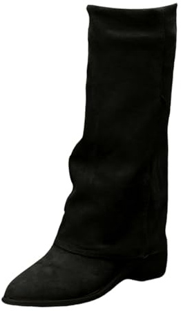 Stivali Texani Donna Invernali,Stivali Indianini Donna Invernali Bianchi Eleganti Texani Scarpe di Media Altezza Cowboy Stivaletto con Tacco Texani Stivaletti con Ghetta Risvolto