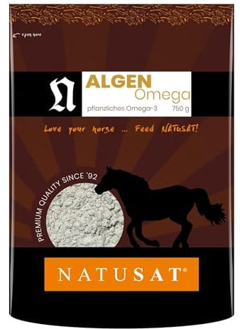 Natusat Algen-Omega 750 g-Pferdevitamine & -Mineralien, Quelle für hochwertige Omega-3-Fettsäuren, Power aus der Alge Schizochytrium, Reine Qualität ohne Zusätze oder Konservierungsmittel