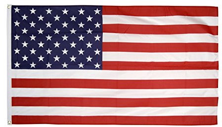 Flaggenfritze Flagge USA Amerika, amerikanische Fahne mit Metallösen 90 x 150 cm+ gratis Sticker