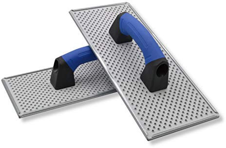 2er Set DEWEPRO® WDVS + Porenbeton Schleifbrett - Egalisierungsbrett - Raspelbrett mit verzinktem Stahlblech-Raspelbelag - 380x160mm - Handschleifer - Schleifer