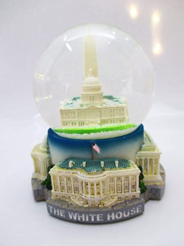 Washington Weißes Schneekugel Poly Snowglobe Souvenir USA Flagge