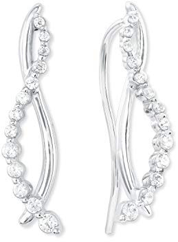 Amor Ohrhänger 925 Sterling Silber Damen Ohrschmuck, mit Zirkonia synth., 2 cm, Silber, Kommt in Schmuck Geschenk Box, 2023892