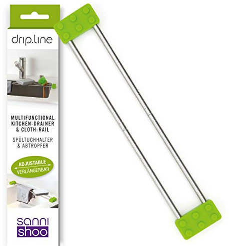 Sanni Shoo drip.line - multifunktionaler Spülen-Abtropfer, Spültuchhalter, Ordnungshelfer, Spülbecken- Organizer, Abtropfgestell - das Original aus dem TV (grün, Fresh)