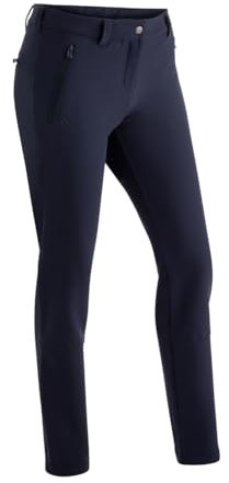 Maier Sports Helga Slim, Warme Damen Wanderhose, Wasserabweisende Outdoorhose für Trekking und Hiking, Enganliegender Schnitt, PFC-frei, mSTRETCH pro 2 & Dryprotec-Technologie, Blau, 21 (W33/L30)