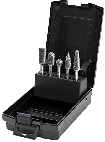 STIER Frässtifte-Set, 5-teilig, vielseitig einsetzbar für präzise Fräsarbeiten in Metall, Holz und Kunststoff, langlebig und hochwertig verarbeitet für Arbeit ohne Probleme