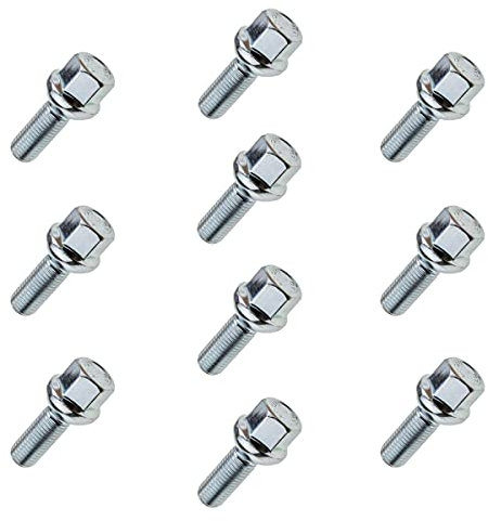 10x Radschrauben M12x1,5 SW17 30mm Schaftlänge Kugel Radbolzen-Set für Alufelgen