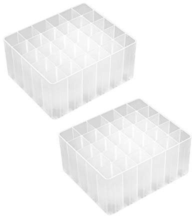 Chris.W 2 Pack 30-Slot Art Markers Pen Holder Desk Stand Organizer Storage Tray Marker Empty Storage Pack(Clear)
