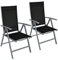 Helo Gartenstuhl Aluminium Hochlehner klappbar verstellbar Silber 2er Set