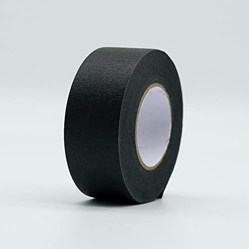 Strukturiertes Papierband, beschreibbares Abdeckband, dekoratives Handwerk, Sprühklebeband, für Innen- und Außenbereich, Washi-Tape, 2 Stück, schwarz, 24 mm x 20 m