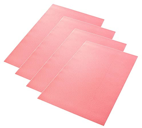 4PCS Refrigerator Mats Fridge Liner Mats 17.7x12IN Washable Fridge Mats Table Shelf Paper Drawer Liner for Kitchen Cabinets,Drawer,Refrigerator Lining (pink)