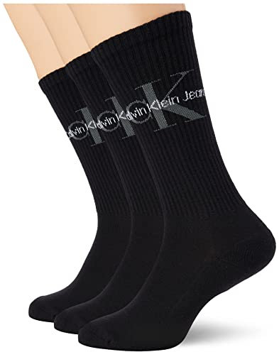 Calvin Klein Herren Crew Socken, Schwarz, Einheitsgröße (3er Pack)